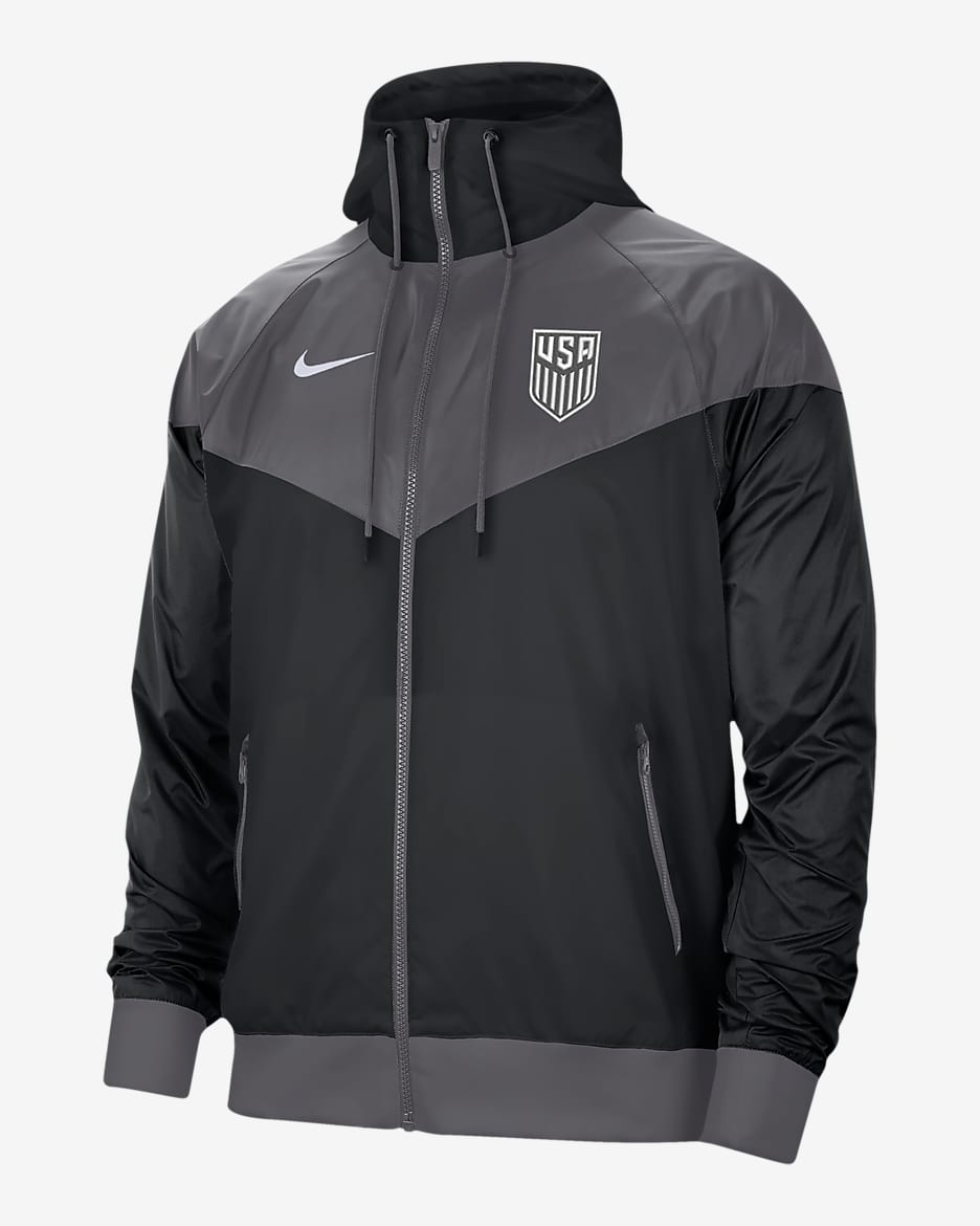 Nike black USA soccer full Zip Windbreaker zip Jacket Men cheapest L